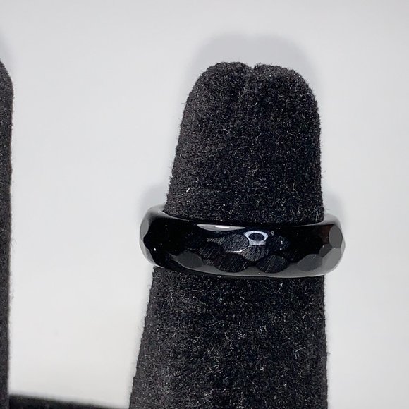 Faceted Onyx Solitaire Rings - Picture 12 of 16